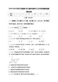 2024-2025学年江苏省镇江市江南学校数学九上开学质量跟踪监视模拟试题【含答案】