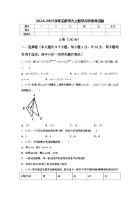 2024-2025学年拉萨市九上数学开学统考试题【含答案】