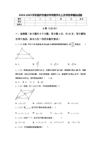 2024-2025学年临沂市重点中学数学九上开学统考模拟试题【含答案】