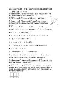 山东省乐陵市化楼镇中学2024-2025学年9年级上学期九月份阶段质量检测数学试题