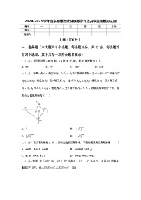 2024-2025学年山东德州市武城县数学九上开学监测模拟试题【含答案】