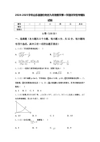 2024-2025学年山东省部分地区九年级数学第一学期开学统考模拟试题【含答案】