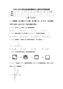 2024-2025学年山东省东营地区九上数学开学检测试题【含答案】