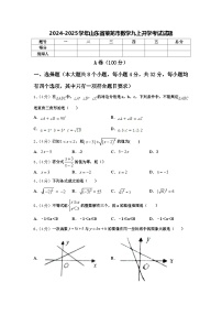 2024-2025学年山东省莱芜市数学九上开学考试试题【含答案】