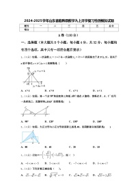 2024-2025学年山东省临朐县数学九上开学复习检测模拟试题【含答案】