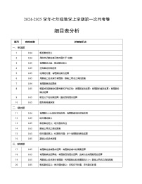 2024-2025学年初中上学期七年级数学第一次月考卷（人教版2024）（细目表分析）A4版