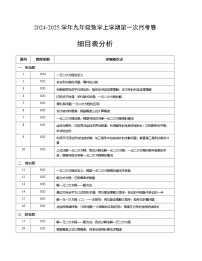 2024-2025学年初中上学期九年级数学第一次月考卷（北师大版）（细目表分析）A4版