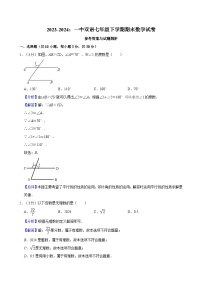 【精品同步练习】全套专题数学2023-2024：一中双语七年级下学期期末数学试卷含解析