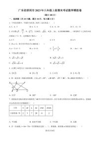 广东省深圳市2023-2024学年八年级上学期期末数学模拟试题（原卷版+解析版）