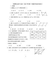 北京市首都师范大学附属中学2024_2025学年上学期九年级数学开学测试