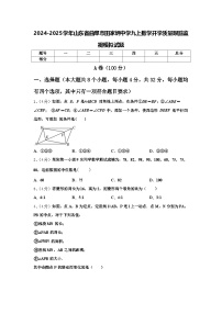 2024-2025学年山东省曲阜市田家炳中学九上数学开学质量跟踪监视模拟试题【含答案】