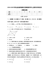 2024-2025学年山东省郯城县红花镇初级中学九上数学开学综合测试模拟试题【含答案】