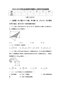 2024-2025学年山东省潍坊市临朐九上数学开学监测试题【含答案】