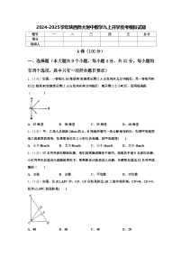 2024-2025学年陕西师大附中数学九上开学统考模拟试题【含答案】