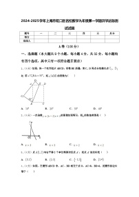 2024-2025学年上海市虹口区名校数学九年级第一学期开学达标测试试题【含答案】