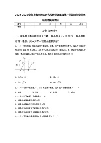 2024-2025学年上海市静安区名校数学九年级第一学期开学学业水平测试模拟试题【含答案】