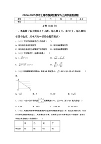 2024-2025学年上海市静安区数学九上开学监测试题【含答案】