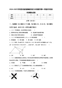 2024-2025学年四川省成都高新东区九年级数学第一学期开学质量检测模拟试题【含答案】