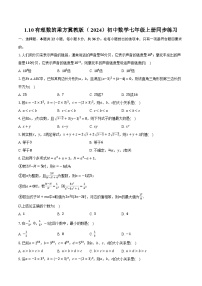 初中数学冀教版（2024）七年级上册（2024）1.10 有理数的乘方精品课时练习