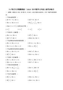 数学5.1 等式与方程优秀课后作业题