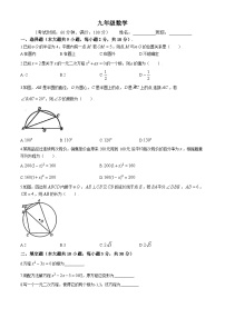 江苏省南京师范大学附属中学仙林学校初中部2024-2025学年九年级上学期第一次月考数学试题（9月）(无答案)