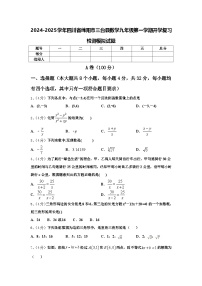 2024-2025学年四川省绵阳市三台县数学九年级第一学期开学复习检测模拟试题【含答案】