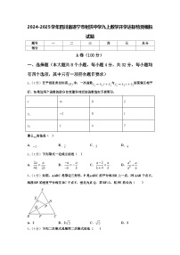 2024-2025学年四川省遂宁市射洪中学九上数学开学达标检测模拟试题【含答案】