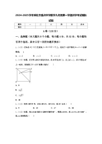 2024-2025学年绥化市重点中学数学九年级第一学期开学考试模拟试题【含答案】