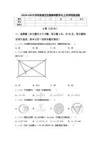 2024-2025学年芜湖无为县联考数学九上开学检测试题【含答案】