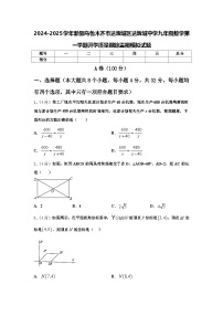 2024-2025学年新疆乌鲁木齐市达坂城区达坂城中学九年级数学第一学期开学质量跟踪监视模拟试题【含答案】