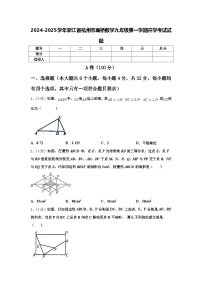 2024-2025学年浙江省杭州市高桥数学九年级第一学期开学考试试题【含答案】