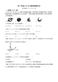 云南省昆明市官渡区星耀天成学校2024-2025学年九年级上学期开学检测数学试题 (无答案)