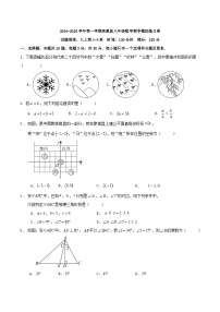 2024-2025学年第一学期浙教版八年级数学期中模拟练习卷