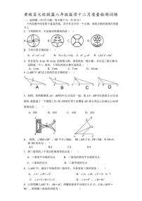 2023-2024学年湖北省武汉市黄陂区部分学校八年级（上）月考数学试卷（12月份）