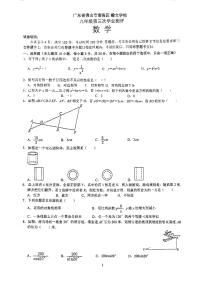 2023-2024学年广东省佛山市南海区瀚文外国语学校九年级（上）第三次段考数学试卷