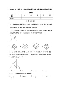 2024-2025学年浙江省温州实验中学九年级数学第一学期开学考试试题【含答案】