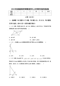 2024年安徽省滁州市琅琊区数学九上开学教学质量检测试题【含答案】