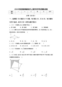 2024年安徽省淮南地区九上数学开学考试模拟试题【含答案】