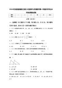 2024年安徽省铜陵义安区六校联考九年级数学第一学期开学学业水平测试模拟试题【含答案】