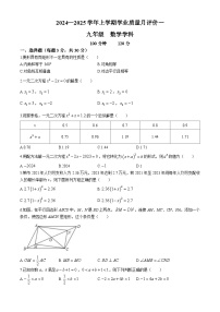 河南省郑州市第九十六中学2024-2025学年九年级上学期第一次月考数学试题