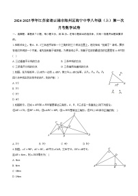 2024-2025学年江苏省连云港市海州区海宁中学八年级（上）第一次月考数学试卷(含解析）