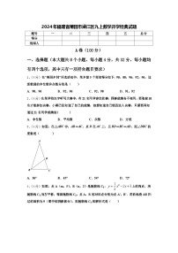 2024年福建省莆田市涵江区九上数学开学经典试题【含答案】