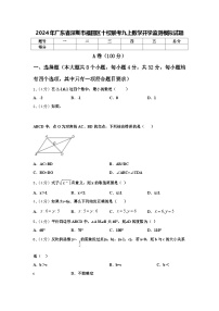 2024年广东省深圳市福田区十校联考九上数学开学监测模拟试题【含答案】