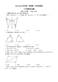 山东省聊城市临清市京华中学2024-2025学年八年级上学期第一次月考数学试题