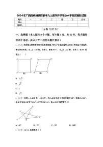 2024年广西百色靖西县联考九上数学开学学业水平测试模拟试题【含答案】