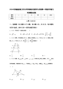 2024年海南省海口市九中学海甸分校数学九年级第一学期开学复习检测模拟试题【含答案】