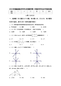 2024年海南省重点中学九年级数学第一学期开学学业水平测试试题【含答案】