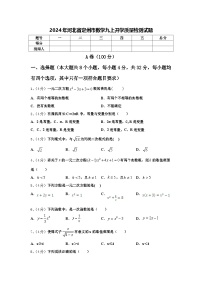 2024年河北省定州市数学九上开学质量检测试题【含答案】