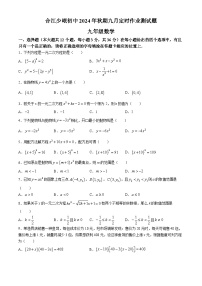 四川省泸州市合江县少岷初中2024-2025学年九年级上学期9月月考数学试题