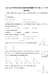 2024-2025学年广东省深圳市南山实验教育集团麒麟中学八年级（上）开学数学试卷（含答案）